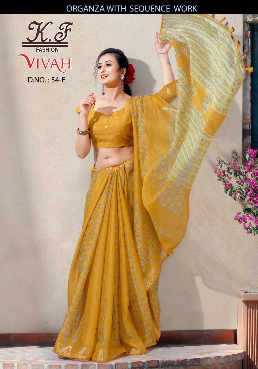 KF VIVAH 54 Latest Designer Ethnic Wear Organza Print New Saree Collection